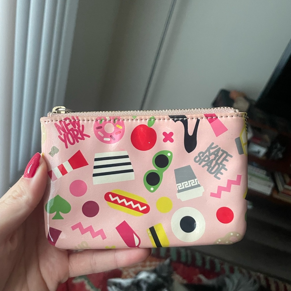 Kate Spade Pink Graphic Coin Pouch